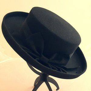 Classic Bollman 100% wool felt hat with ribbon/bow